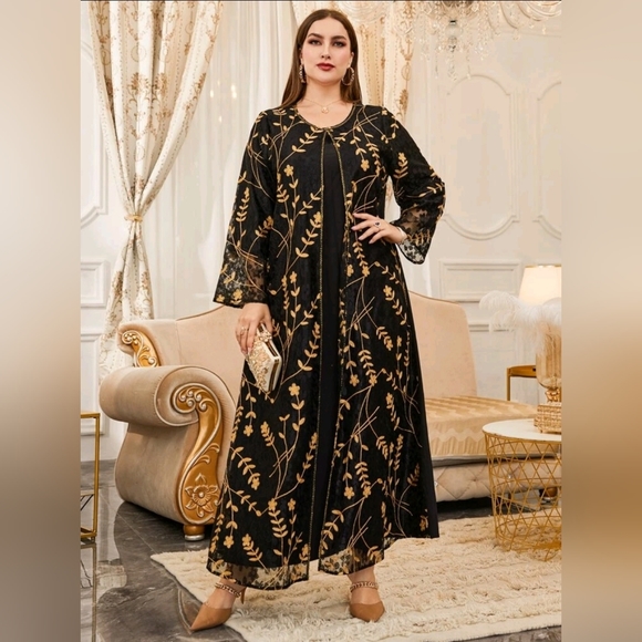 Modely Flower Embroidered Lace Overlay Tunic Dress Black - Picture 3 of 5